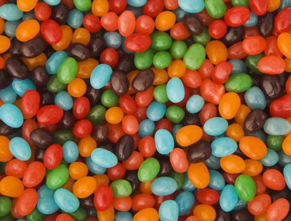 Colorful assortment of jelly bean candy